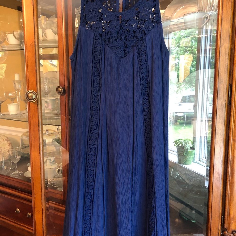 Blue sleeveless dress